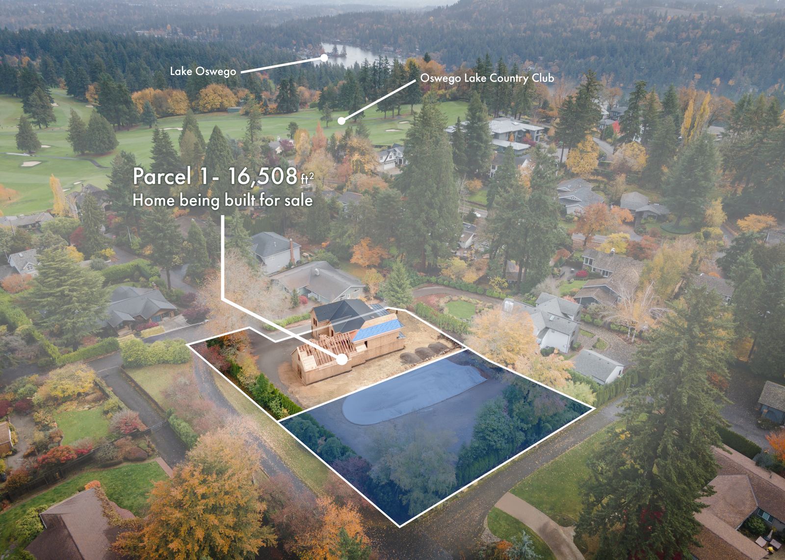 1870 Egan Way, Lake Oswego, aerial with parcel boundary