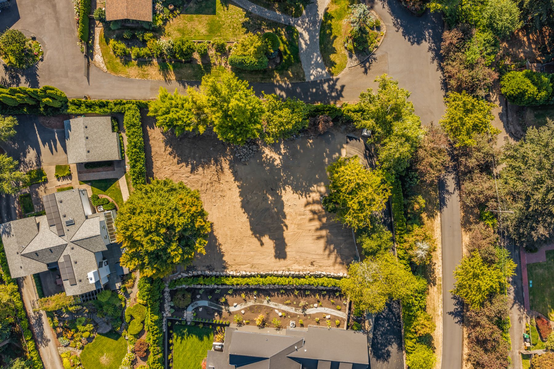 Straight-down aerial of the cleared lot