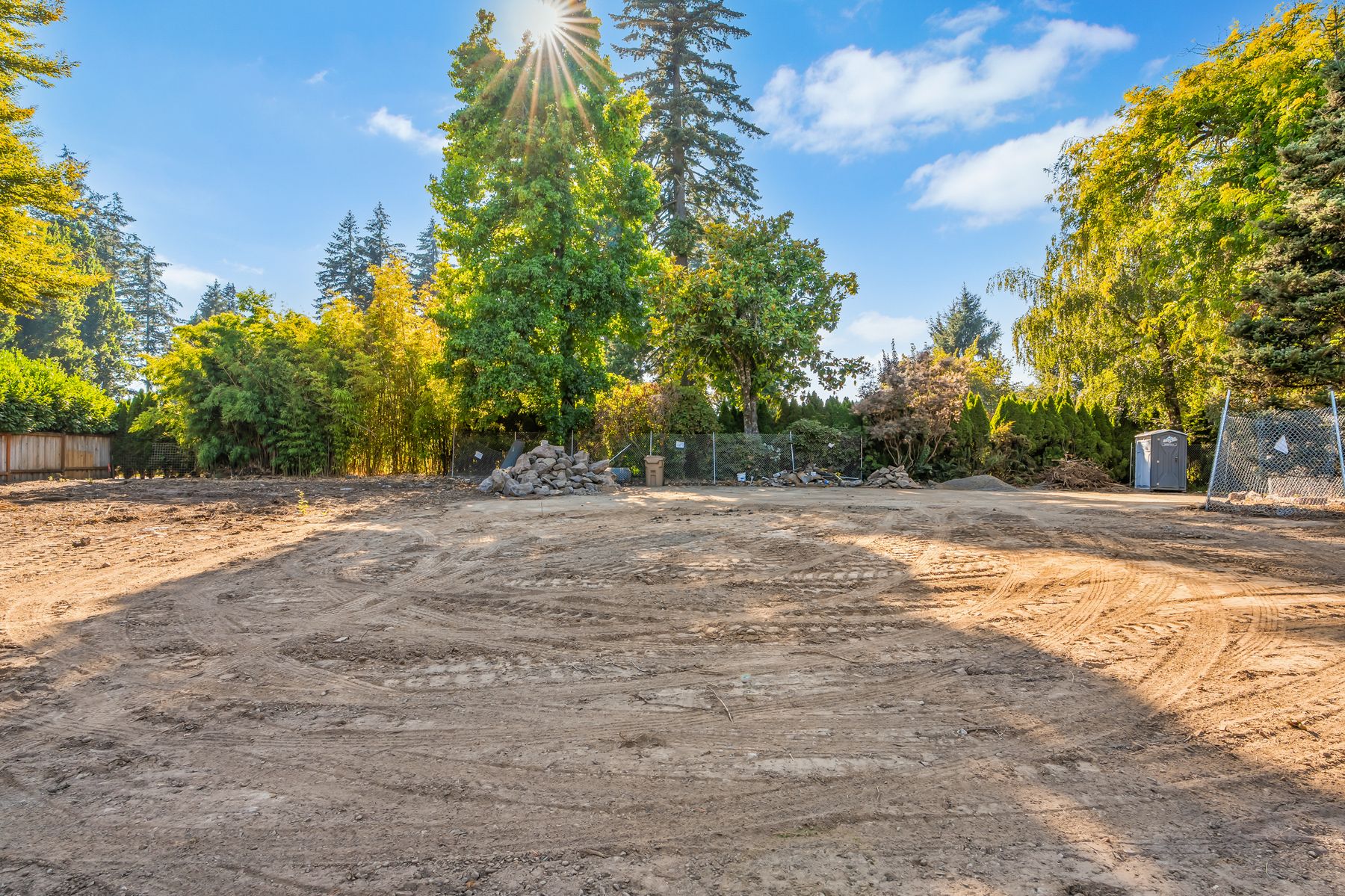 Cleared and graded building pad